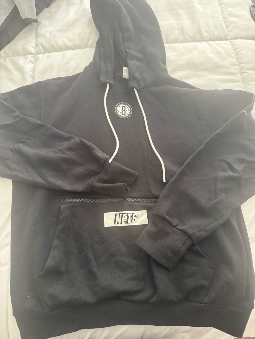 NBA Brooklyn Nets Black Hoodie with White Accents